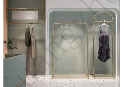 Стійка для суконь 600×400×1700 мм у глянцевому золоті